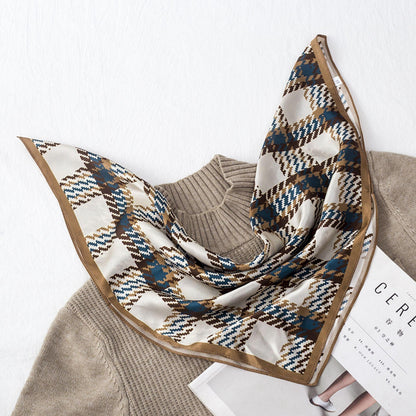Schottischer Karierter Seidenschal/100 % Maulbeerseidenschal/Seidenkopfschal/Seidenhaarschal/Seidenhalstuch/Seidenbandana/Taschenaccessoire/Geschenk für Sie