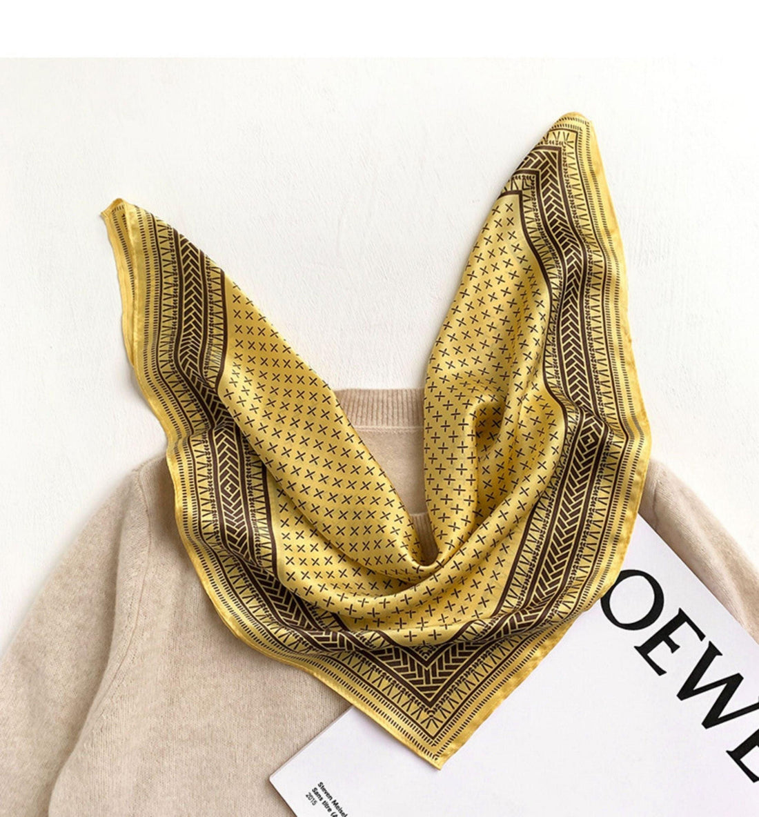 Schal aus 100 % Maulbeerseide im Vintage-Stil/Kopftuch aus Seide/Haarschal aus Seide/Halstuch aus Seide/Muttertagsgeschenke/Taschenaccessoire/Geschenk für Sie