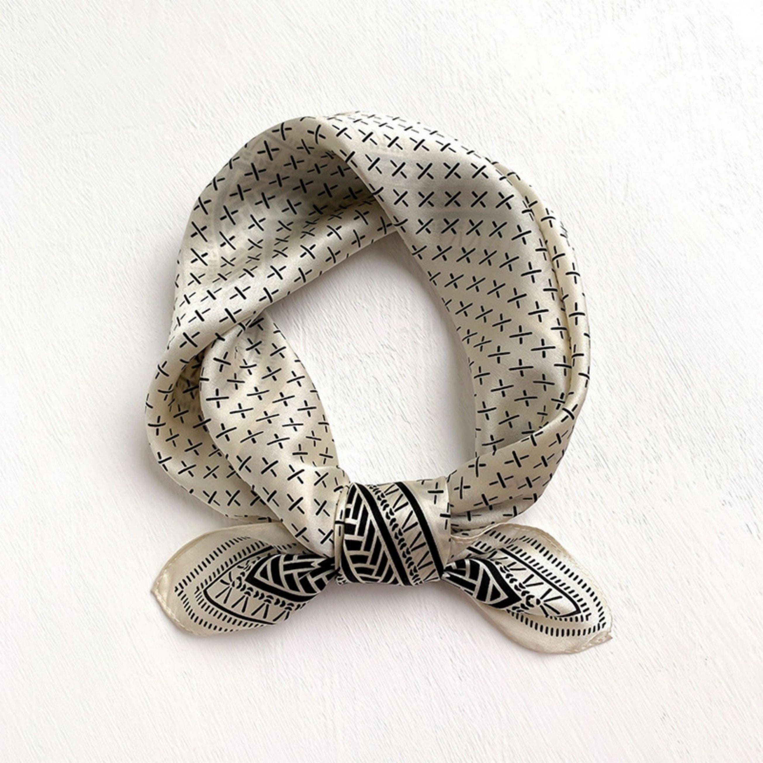 Schal aus 100 % Maulbeerseide im Vintage-Stil/Kopftuch aus Seide/Haarschal aus Seide/Halstuch aus Seide/Muttertagsgeschenke/Taschenaccessoire/Geschenk für Sie