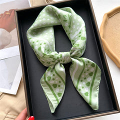 Sweet polka dots 70cm square scarf, Silk textured scarf, Sun protection satin scarf, Neck scarf, Satin Shawl, Gift