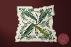 Vintage Hand-Drawn Fern Pattern Silk Scarf - Designer Original - Customizable Fabric and Size - Women's Scarf - Gift for Her