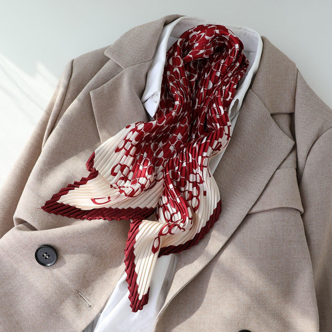 Pleated Scarfs for Women/Diamond-shaped scarf/Silk Hair Scarf/Bandana Headband/Bag Accessory/Silk head scarf/Gifts for her/Vintage ruffles